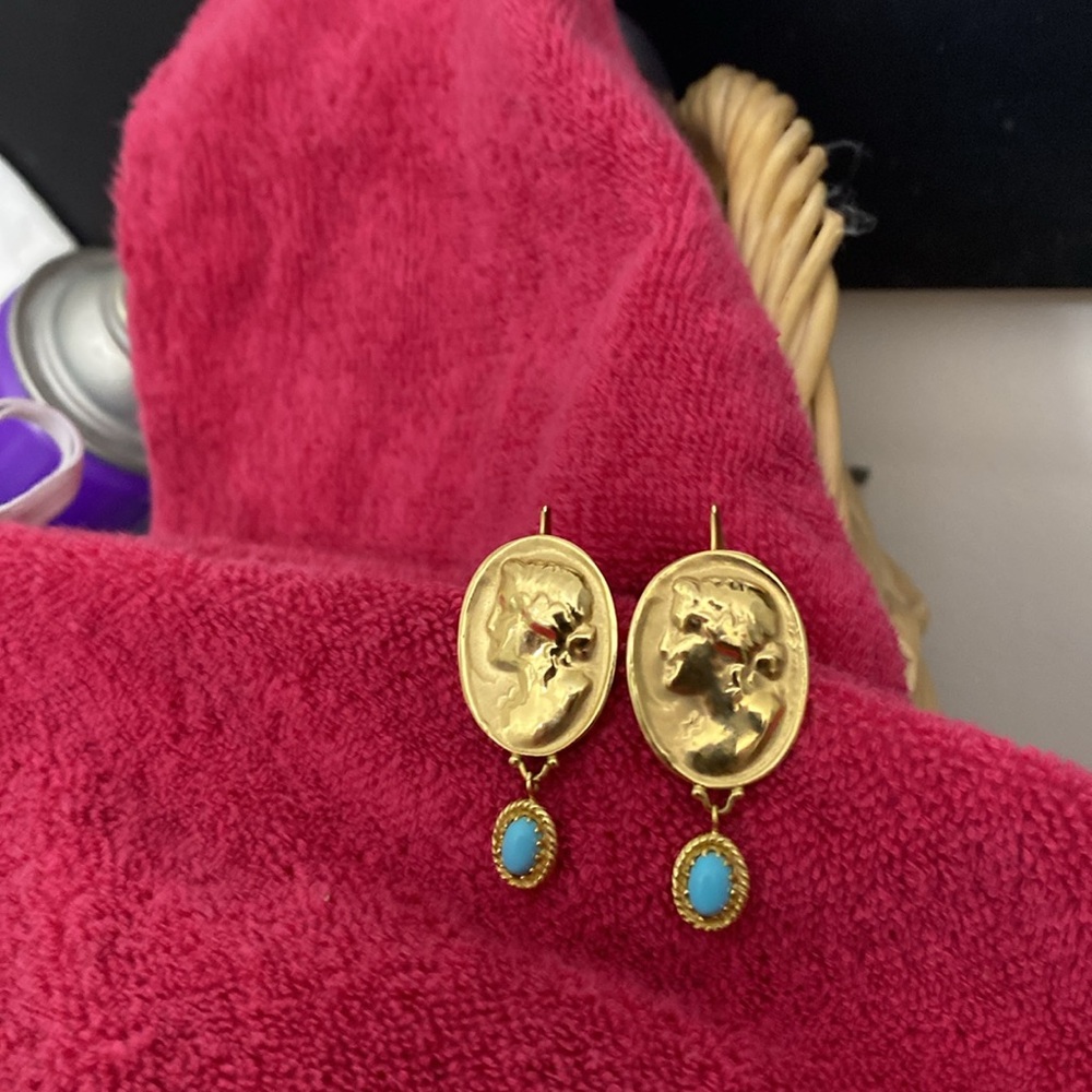 Tagliamonte Gold vermeil Sterling silver turquoise earrings - GM556 - Picture 5 of 5